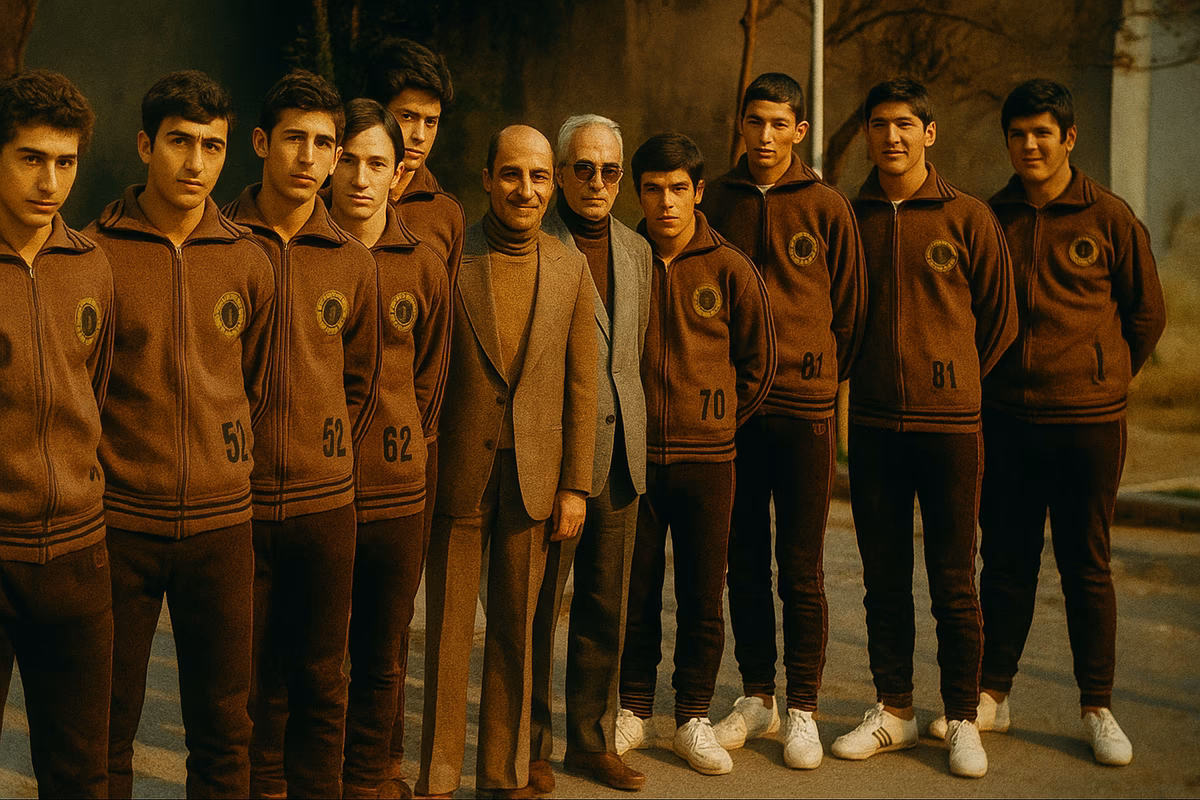 Students during a 1940s physical education class at Kabataş High School