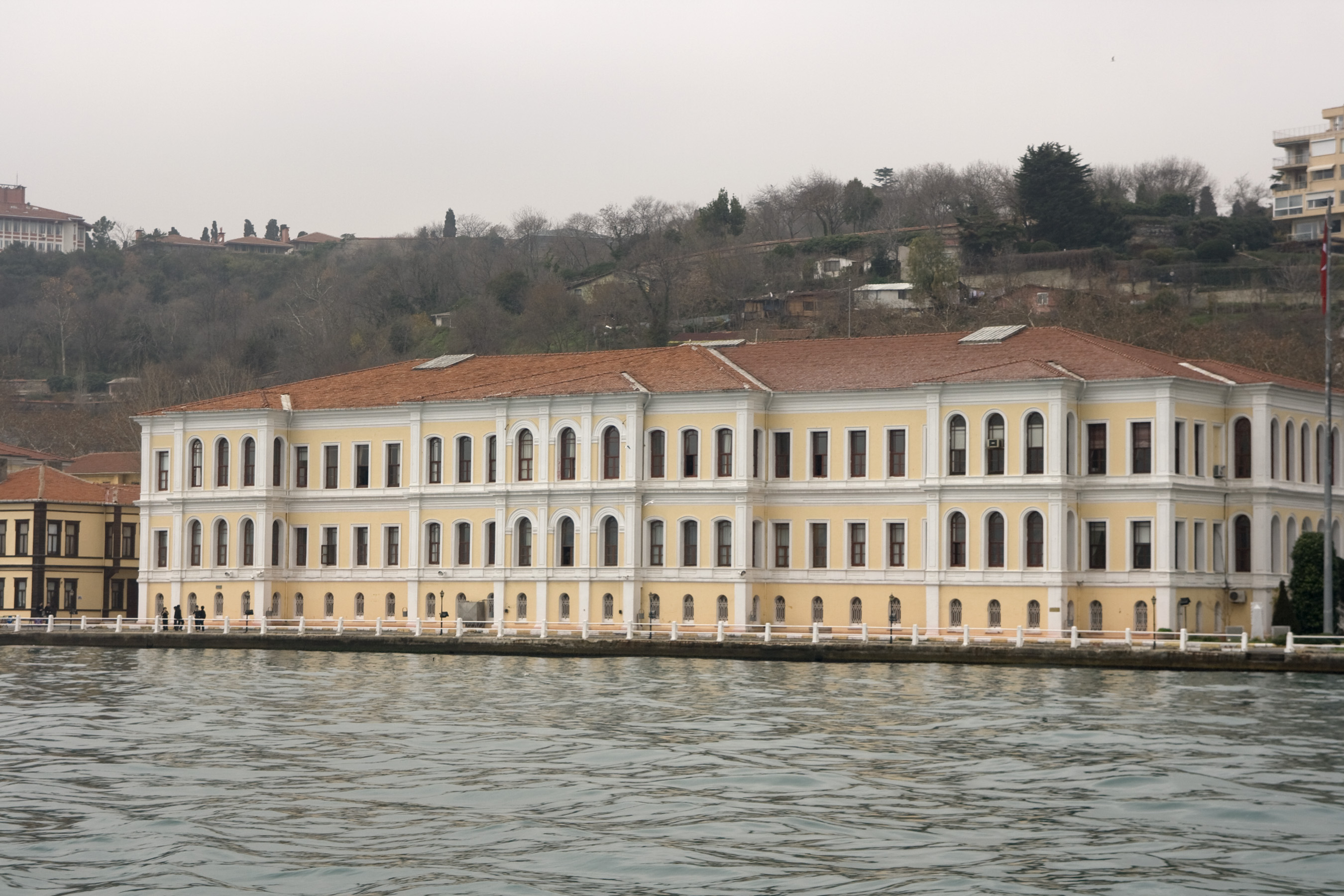 Historic aerial of Kabataş High School along the Bosphorus